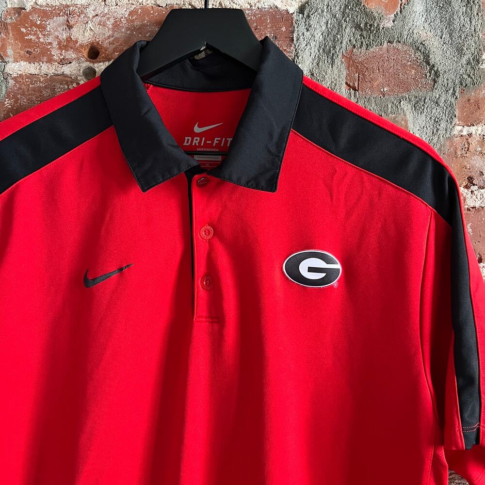 Nike Dri Fit University of Georgia UGA Bulldogs Men's Polo Shirt M 21x29